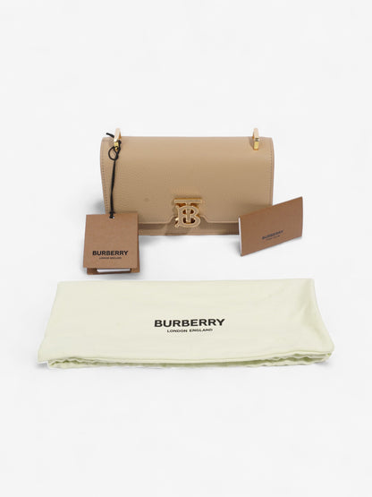 Burberry TB Elongated Oat Beige Leather Mini