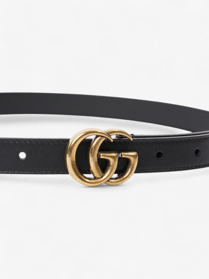 Gucci GG Marmont Thin Belt Black / Gold Leather 70cm / 28"