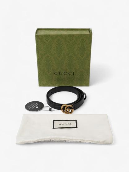 Gucci GG Marmont Thin Belt Black / Gold Leather 70cm / 28"