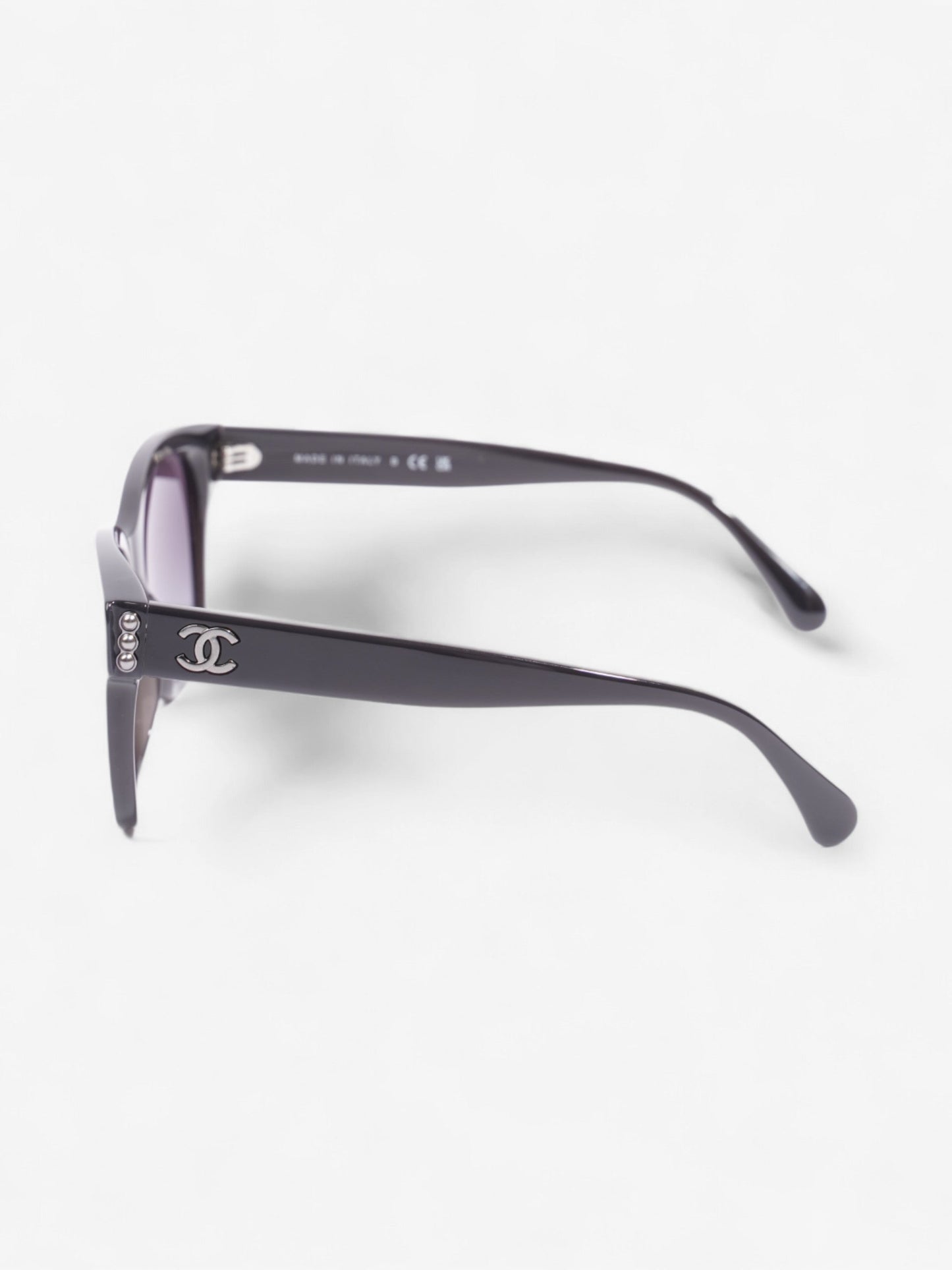 Chanel CC Pearl Sunglasses Black Acetate 140mm
