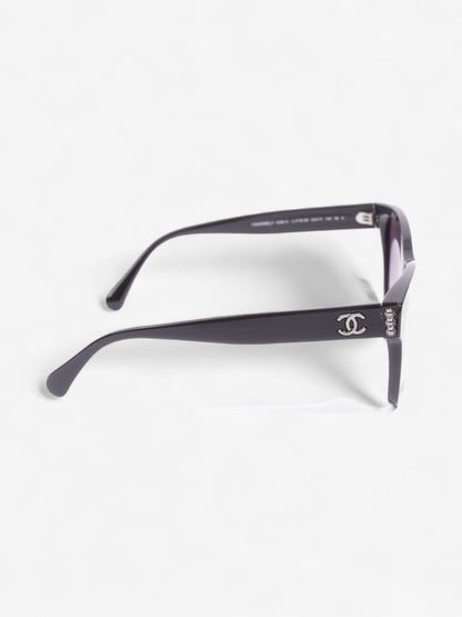 Chanel CC Pearl Sunglasses Black Acetate 140mm