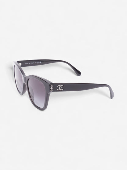 Chanel CC Pearl Sunglasses Black Acetate 140mm