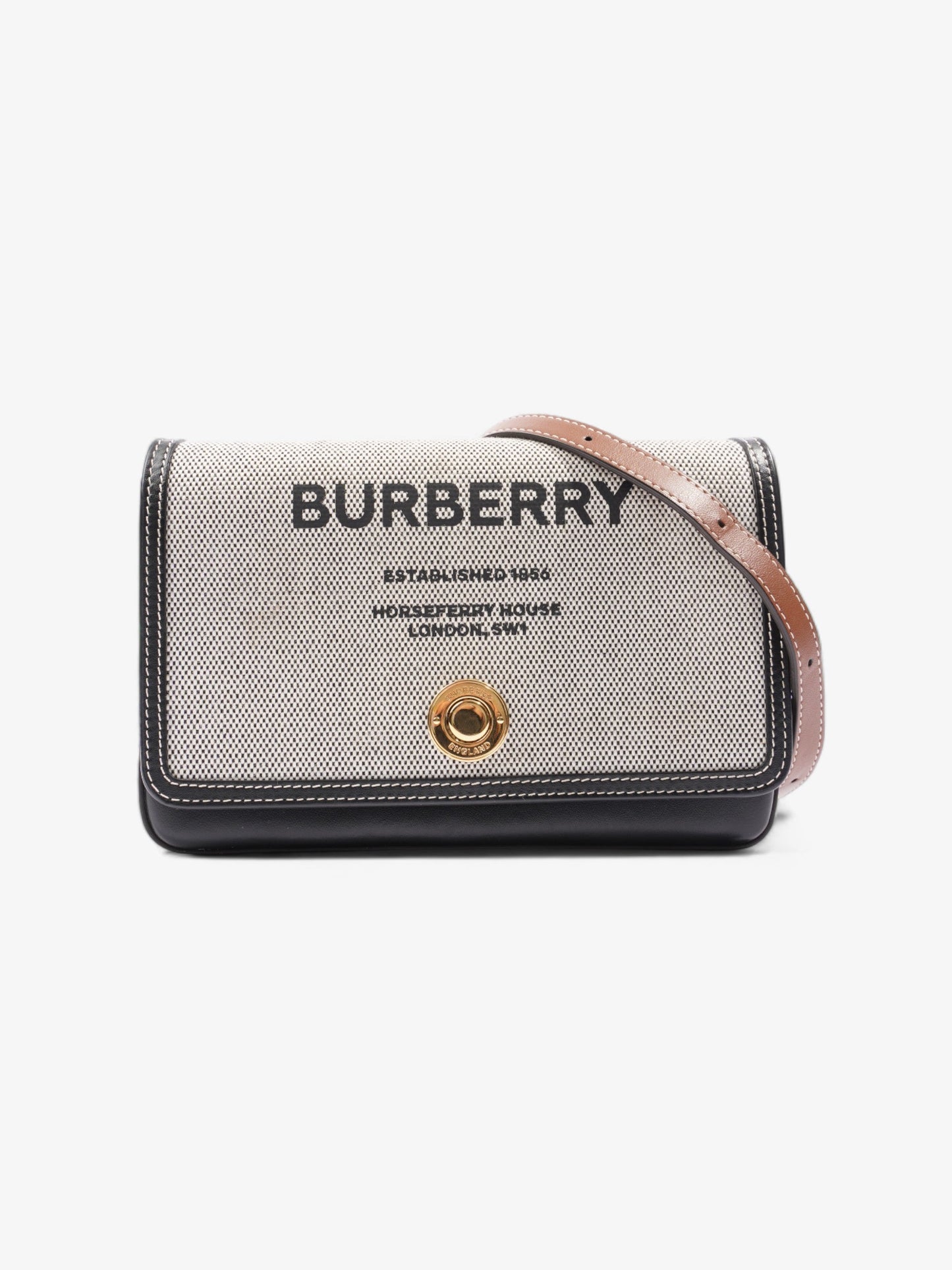 Burberry Horseferry Print Grey / Black / Brown  Leather