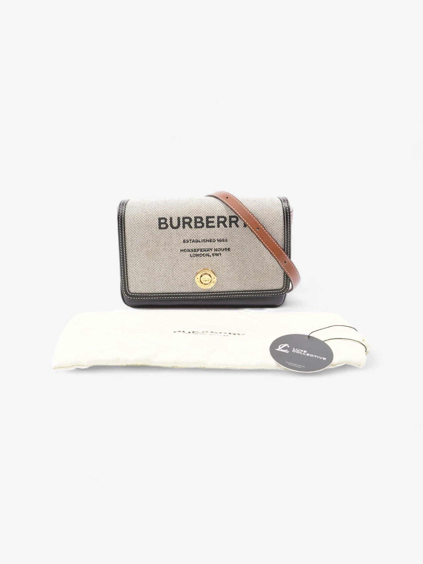 Burberry Horseferry Print Grey / Black / Brown  Leather
