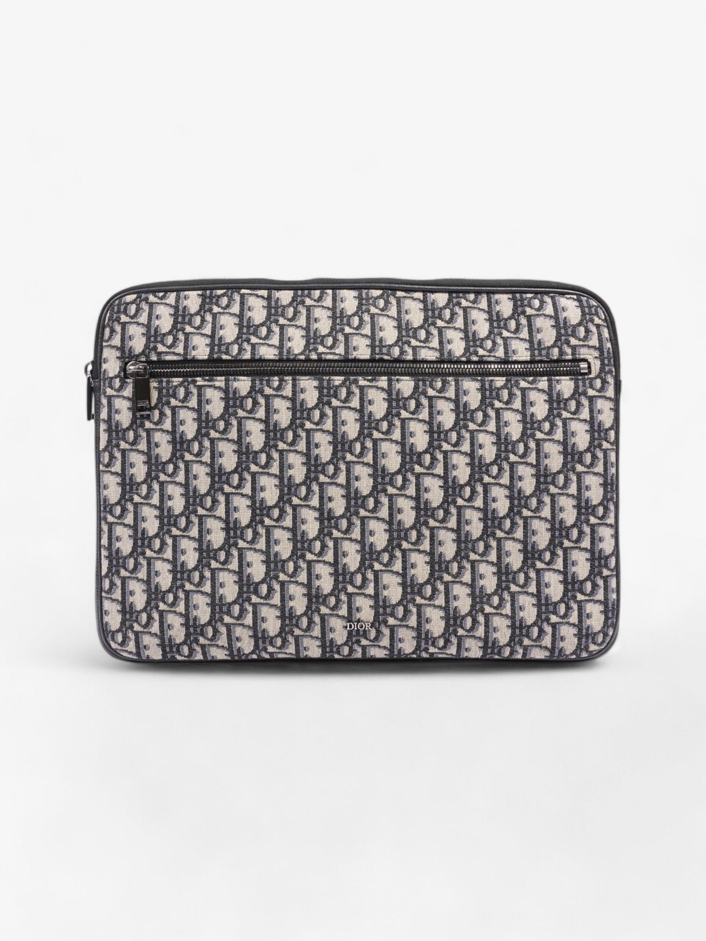 Christian Dior Laptop Case Black Oblique Cotton
