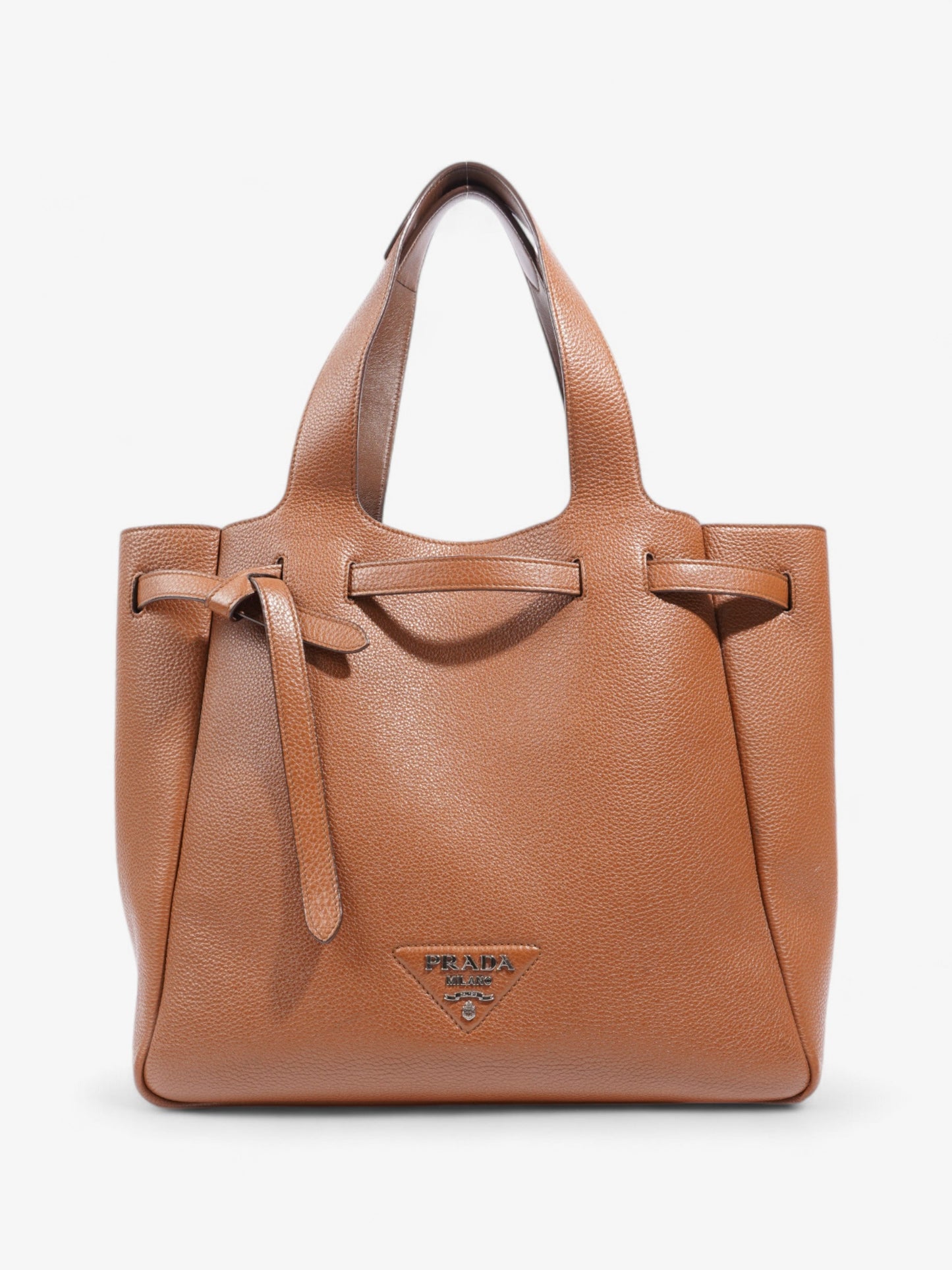 Prada Dynamique Tote Brown Leather