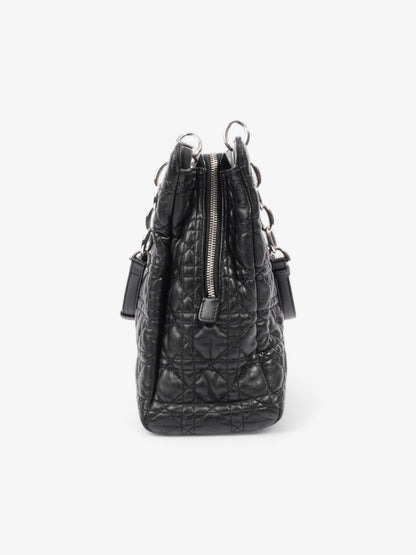 Christian Dior Shopping Tote Black Leather