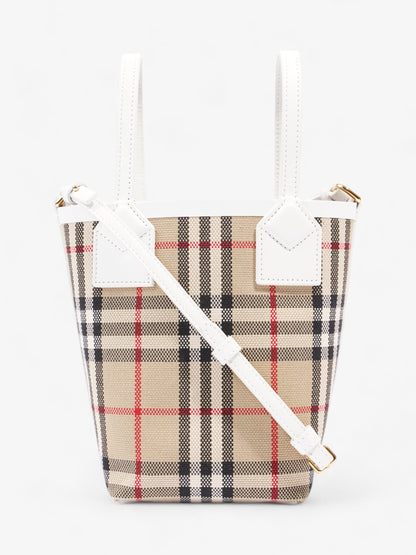 Burberry London Tote Archive Beige / White Cotton Mini