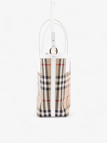 Burberry London Tote Archive Beige / White Cotton Mini