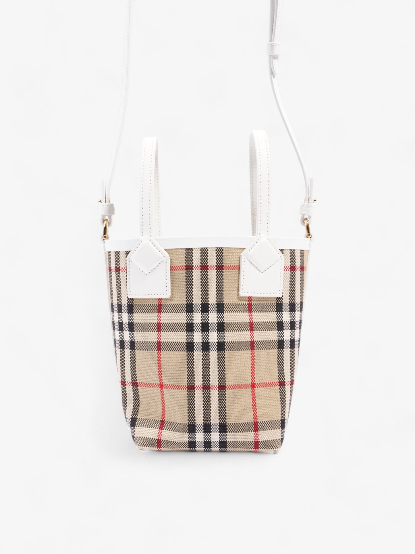 Burberry London Tote Archive Beige / White Cotton Mini