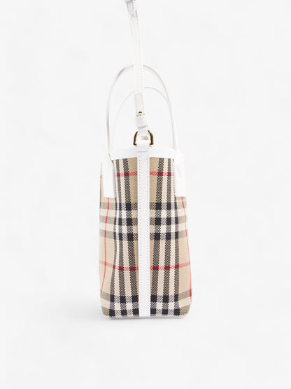 Burberry London Tote Archive Beige / White Cotton Mini