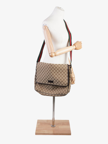 Gucci Messenger Bag Beige / Brown Canvas