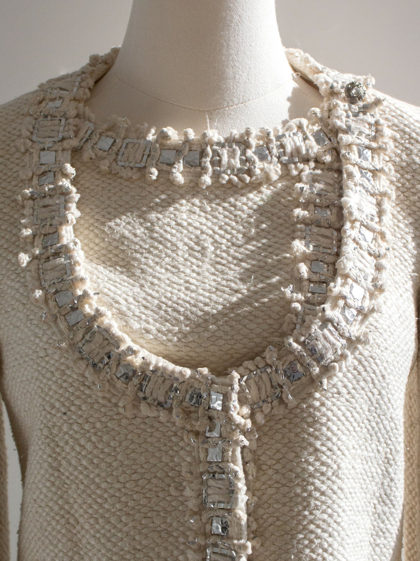 Chanel Pre-Fall 2012 Bombay Ecru Silver Embellished Tweed 12A Jacket