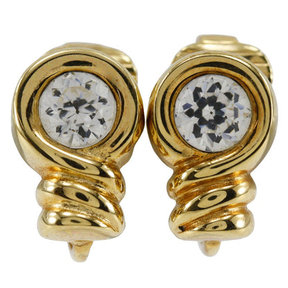 Dior Vintage Gold Plated Rhinestone Earrings