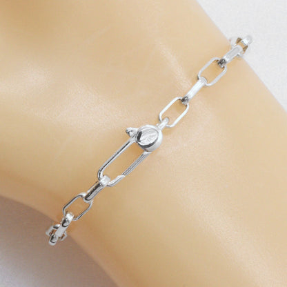 Gucci Interlocking G Silver 925 Bracelet Size 17