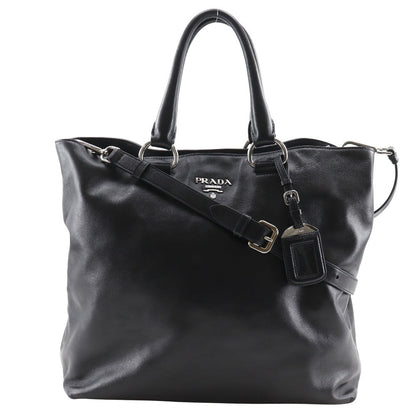 Prada Logo WS7654 Leather Tote Bag