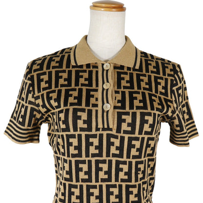 Fendi Zucca Cotton Knit Polo Shirt