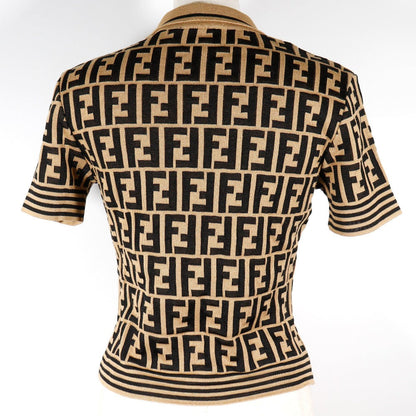 Fendi Zucca Cotton Knit Polo Shirt