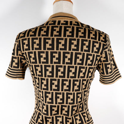 Fendi Zucca Cotton Knit Polo Shirt