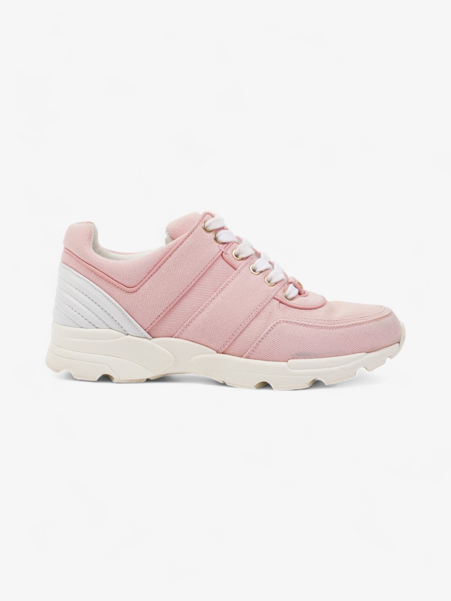 Chanel CC Canvas Sneakers Pink / White Canvas EU 37.5 UK 4.5