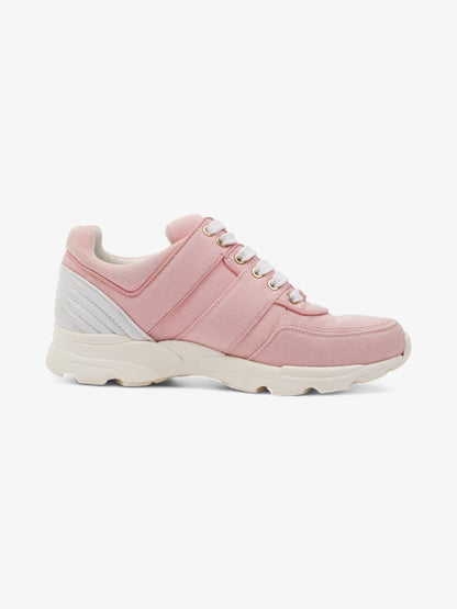 Chanel CC Canvas Sneakers Pink / White Canvas EU 37.5 UK 4.5