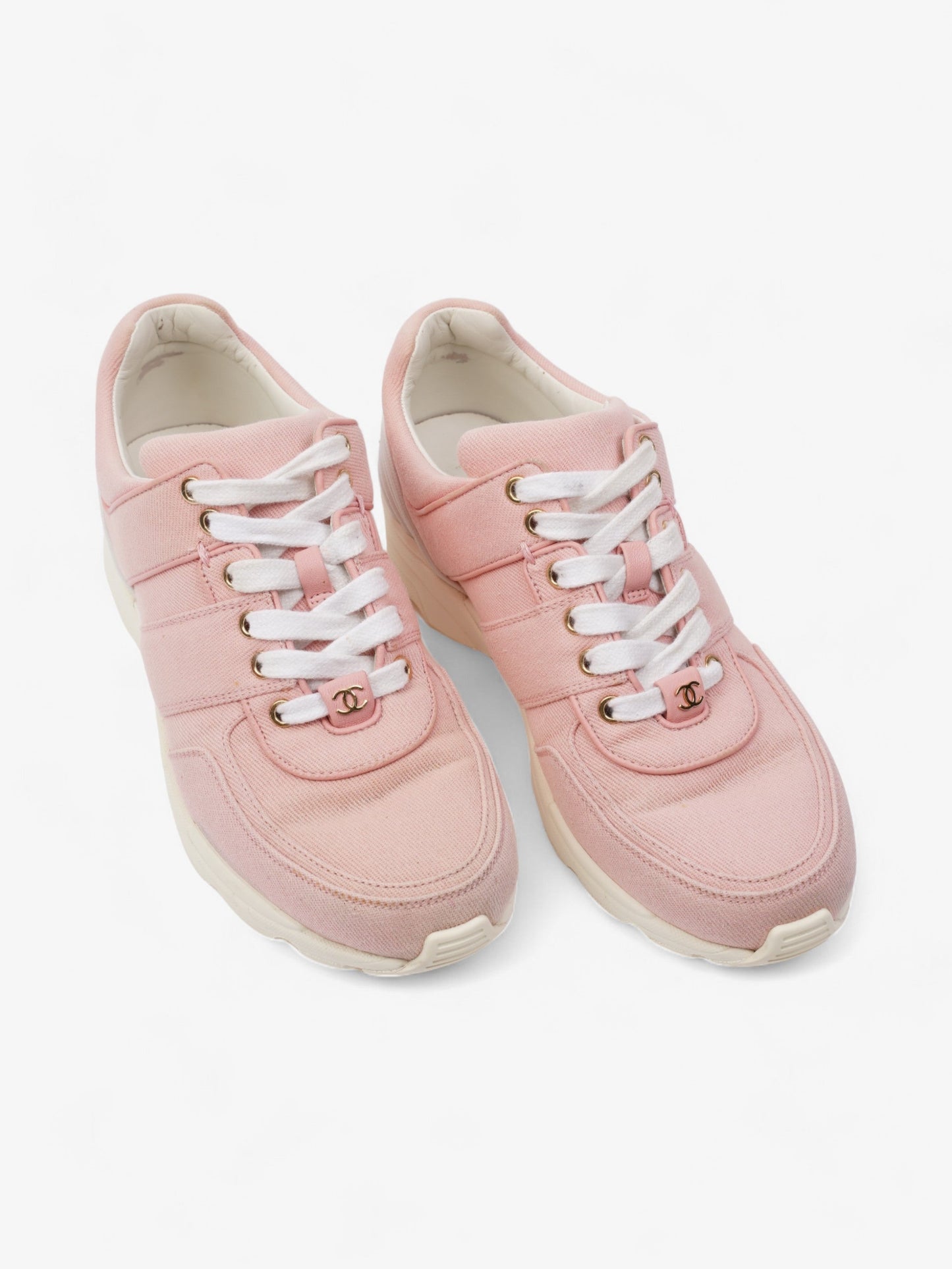 Chanel CC Canvas Sneakers Pink / White Canvas EU 37.5 UK 4.5