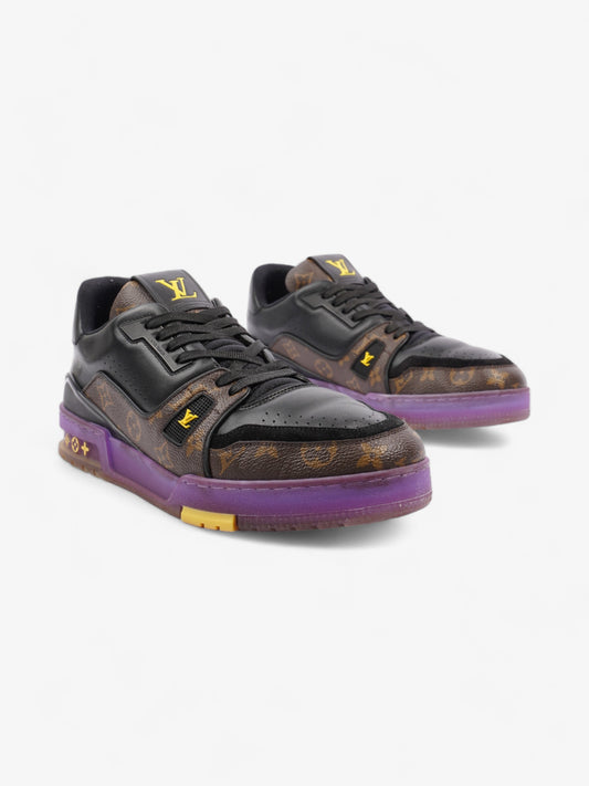 Louis Vuitton LV Low Top Sneakers Black / Monogram / Purple Leather EU 43 UK 9