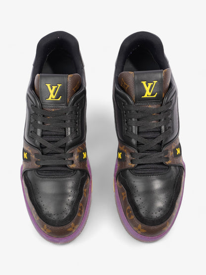Louis Vuitton LV Low Top Sneakers Black / Monogram / Purple Leather EU 43 UK 9
