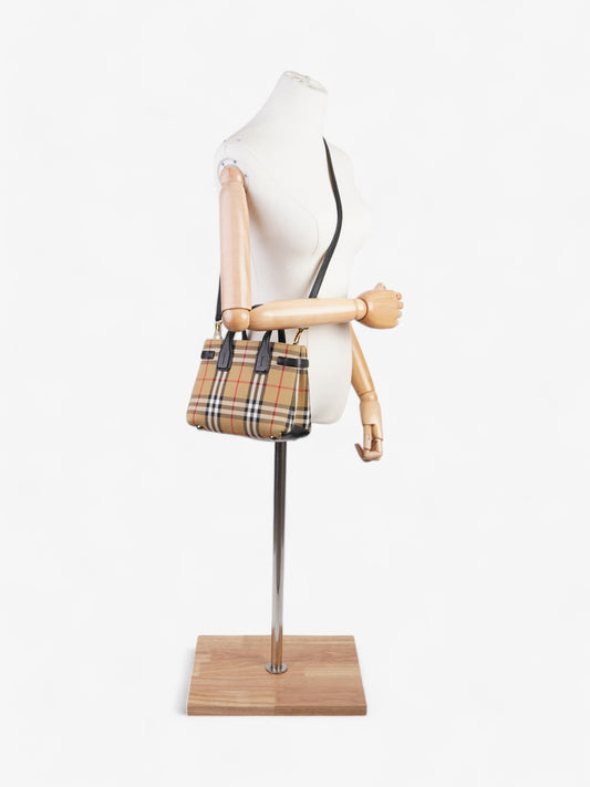 Burberry Banner Bag Haymarket Check / Black Cotton Small