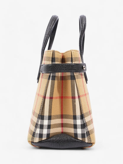 Burberry Banner Bag Haymarket Check / Black Cotton Small