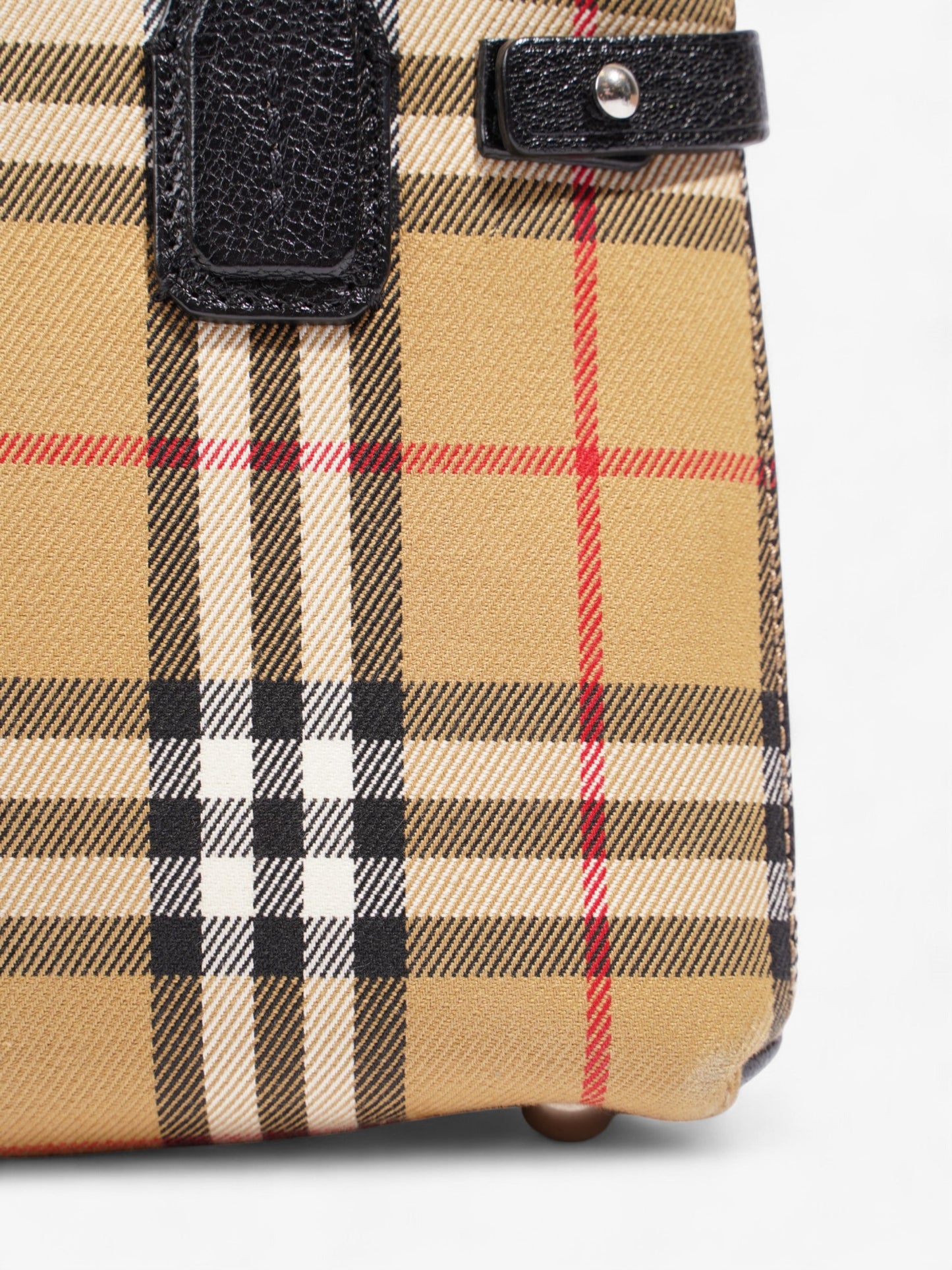 Burberry Banner Bag Haymarket Check / Black Cotton Small