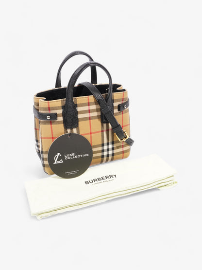 Burberry Banner Bag Haymarket Check / Black Cotton Small