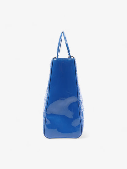 Christian Dior Lady Dior Blue Patent Leather Large