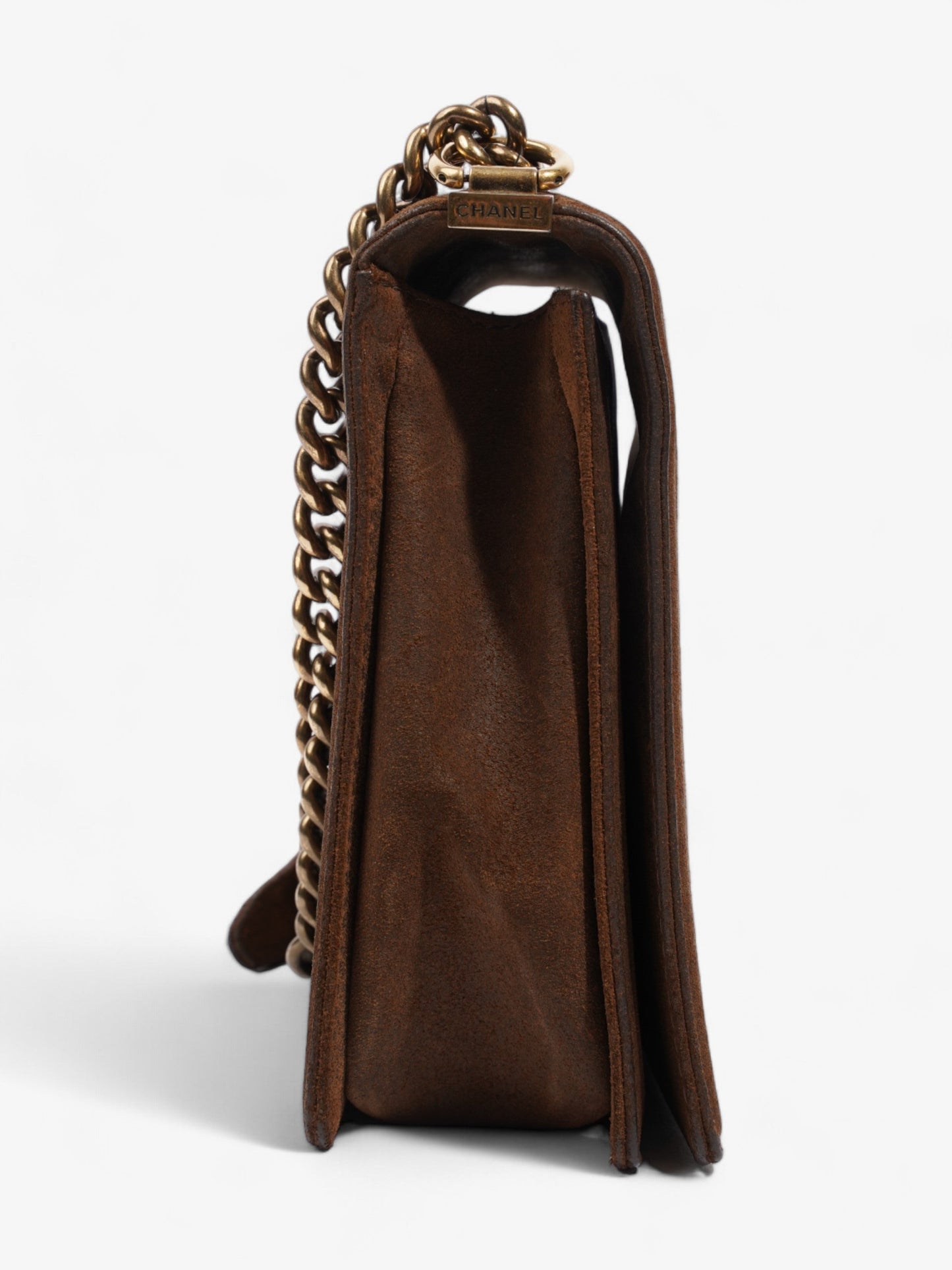 Chanel Boy  Brown  Suede Large