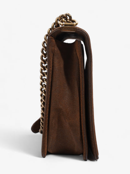 Chanel Boy  Brown  Suede Large