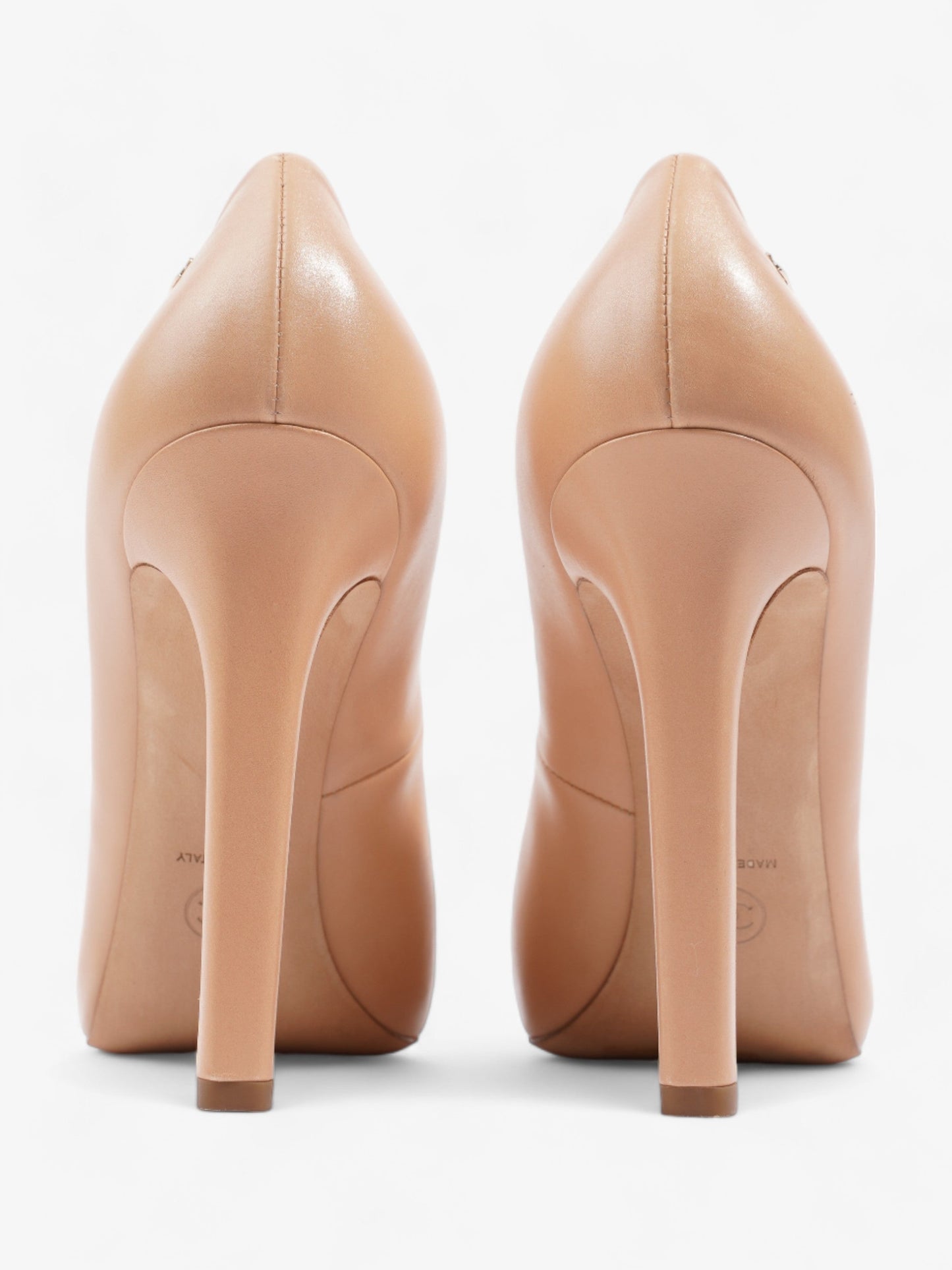 Chanel CC Cap Toe Heels 110 Nude / Black Leather EU 41 UK 8