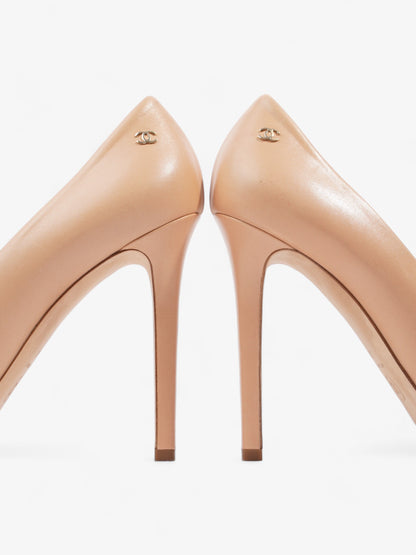 Chanel CC Cap Toe Heels 110 Nude / Black Leather EU 41 UK 8