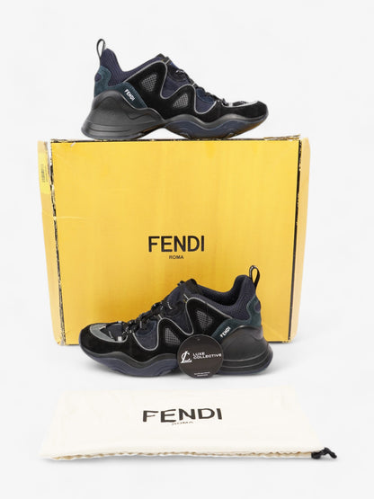 Fendi Fluid Trekking Low Top Black / Navy Suede EU 40 UK 6