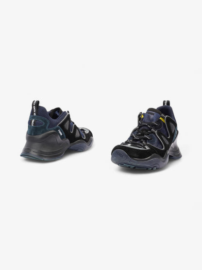 Fendi Fluid Trekking Low Top Black / Navy Suede EU 40 UK 6