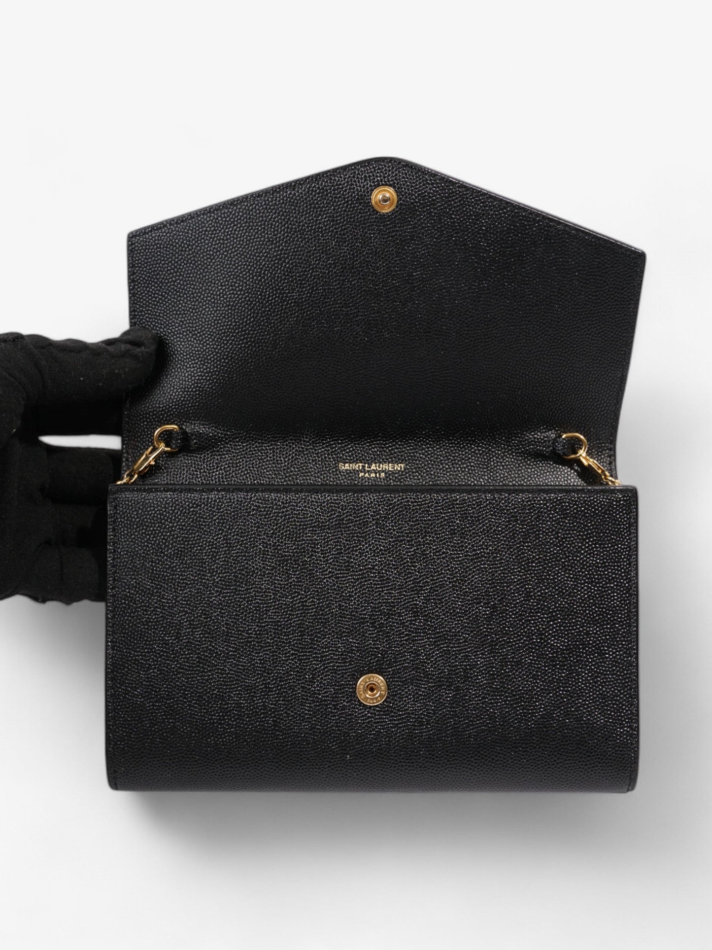 Saint Laurent Uptown Crossbody Black Grained Leather