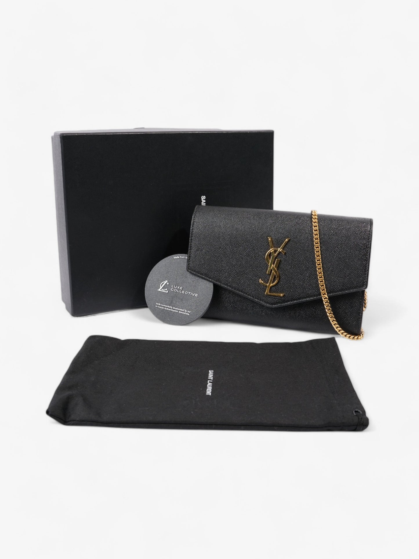 Saint Laurent Uptown Crossbody Black Grained Leather