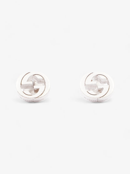 Gucci Interlocking G Stud Earrings Silver Silver Sterling