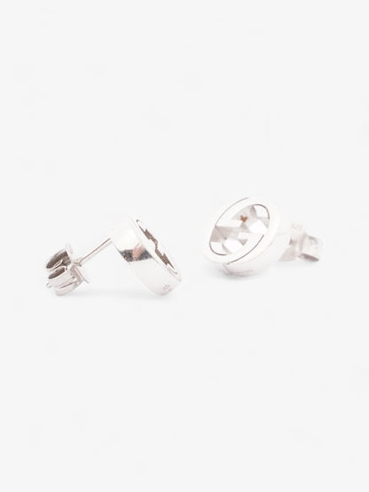 Gucci Interlocking G Stud Earrings Silver Silver Sterling