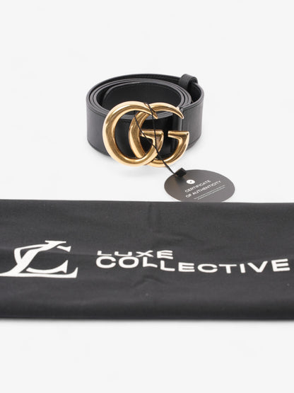 Gucci GG Marmont 2015 Re-Edition Wide Belt Black / Gold Leather 90cm / 36"