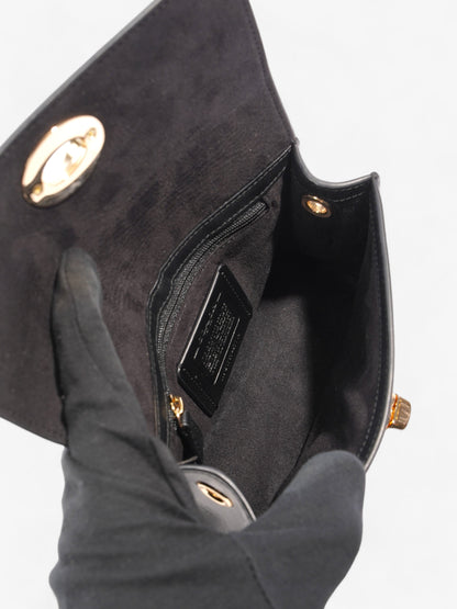 Coach Turnlock Black Leather Small