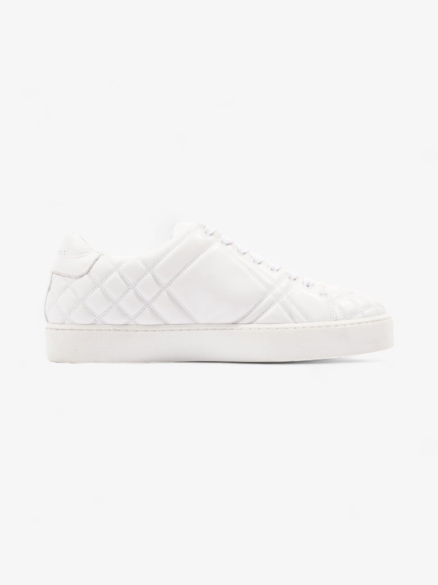 Burberry Westford Quilted Low Top White Leather EU 39.5 UK 6.5