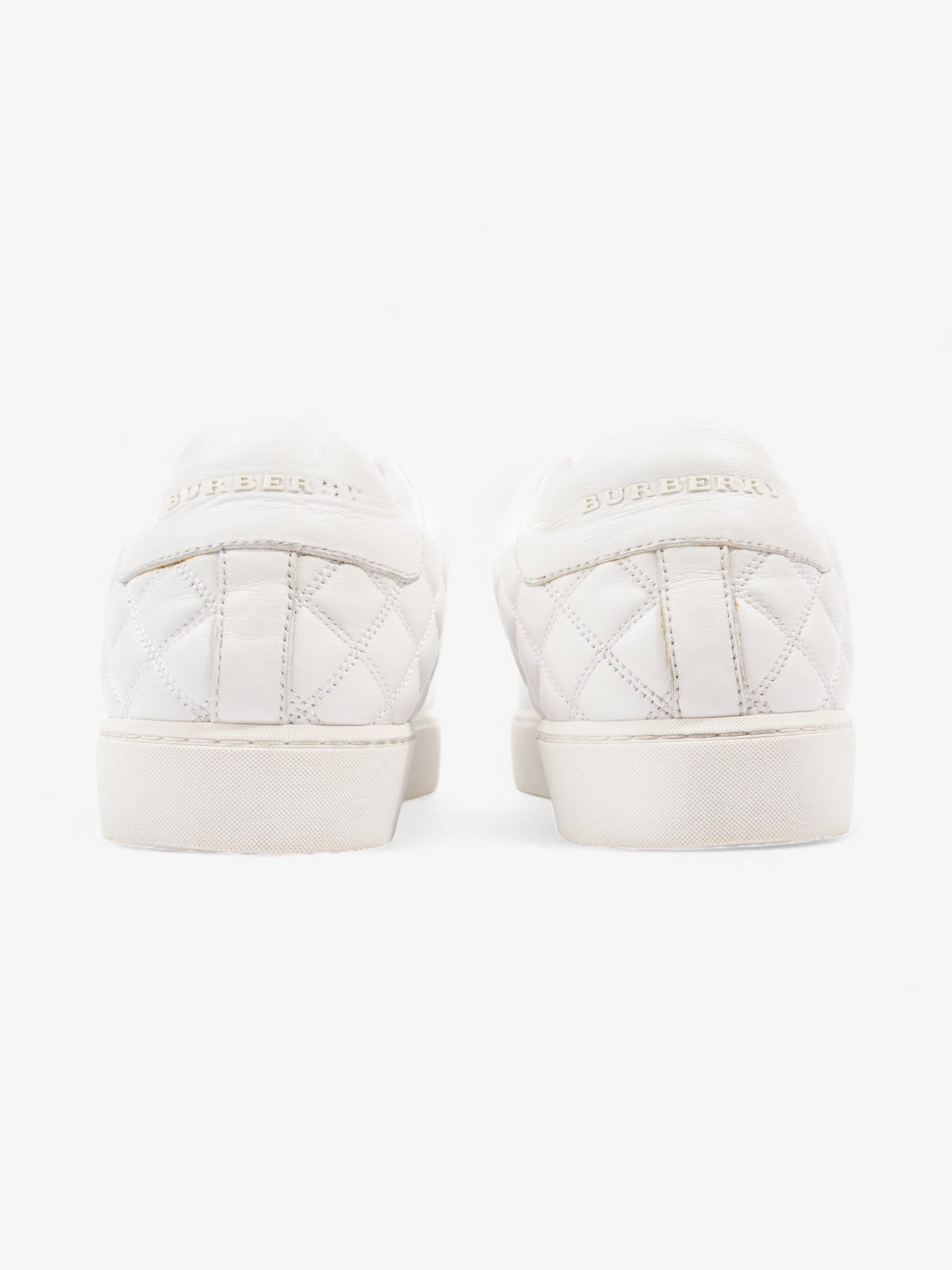 Burberry Westford Quilted Low Top White Leather EU 39.5 UK 6.5