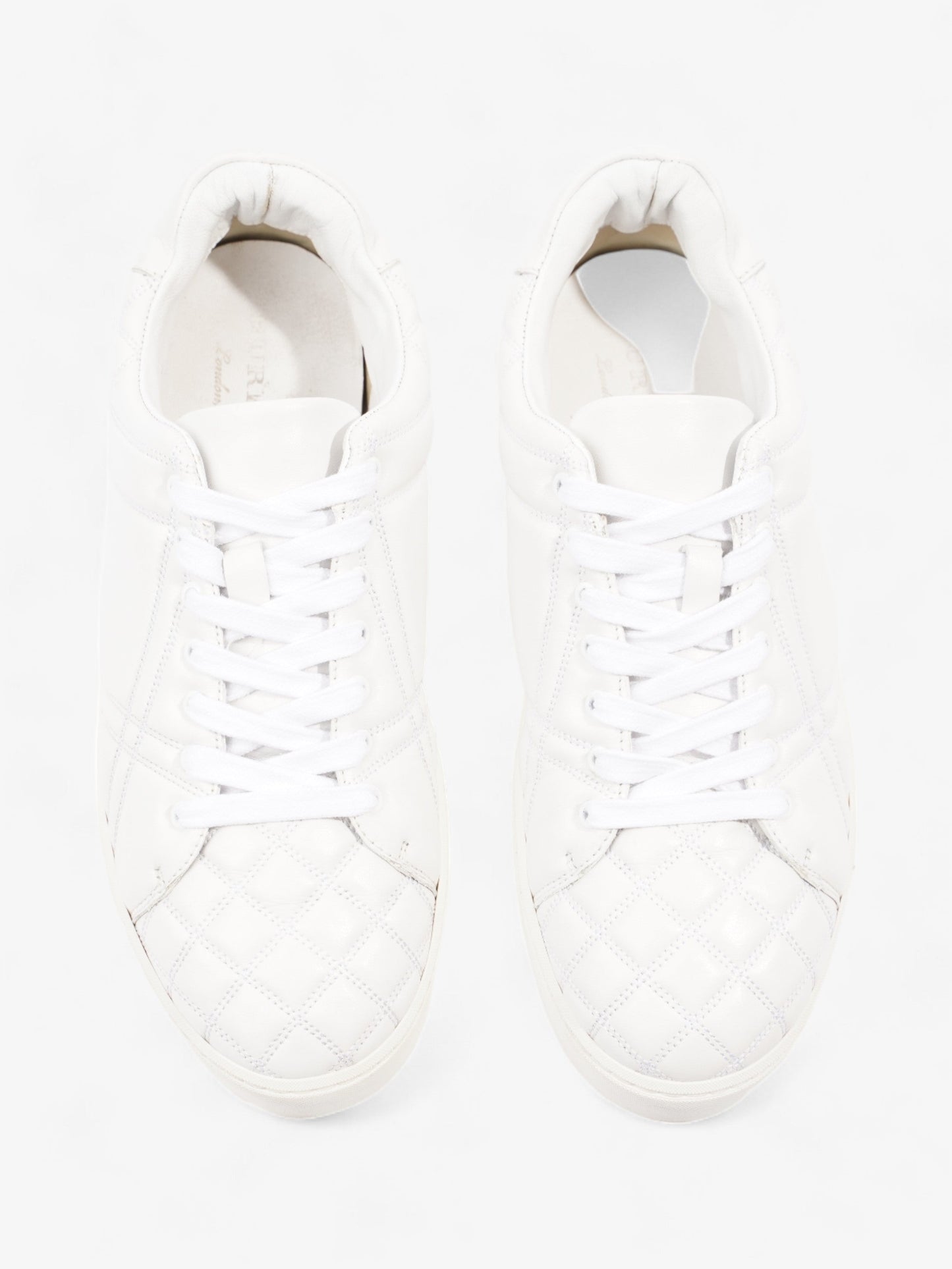 Burberry Westford Quilted Low Top White Leather EU 39.5 UK 6.5