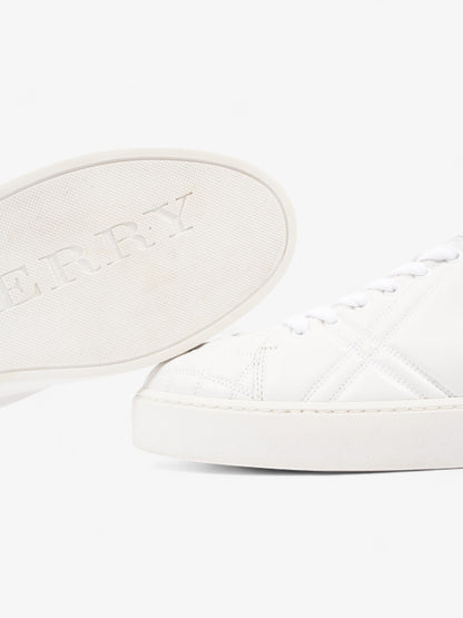 Burberry Westford Quilted Low Top White Leather EU 39.5 UK 6.5