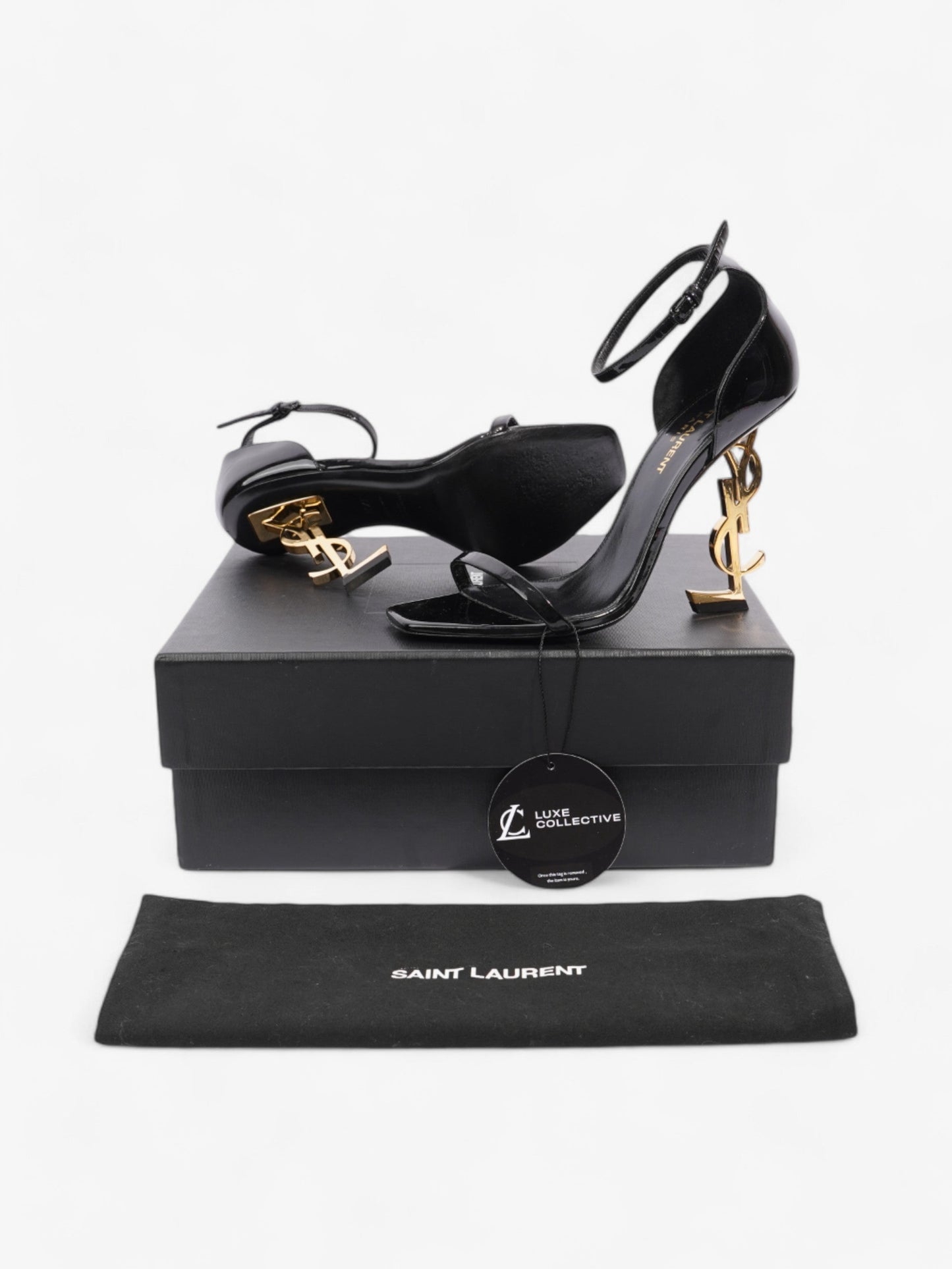 Saint Laurent Opyum Heels 110 Black Patent Leather EU 37.5 UK 4.5